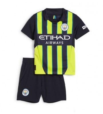Manchester City Borta Kläder Barn 2024-25 Kortärmad (+ Korta byxor)